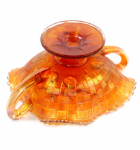 Load image into Gallery viewer, Vintage NORTHWOOD marigold carnival glass FRUITS &amp; FLOWERS bon bon bowl
