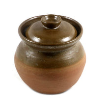 Load image into Gallery viewer, Vintage retro 1960s 1970s  brown glazed Australian pottery lidded pot marked S LOW
