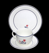 Load image into Gallery viewer, Vintage 1980s Johnson Bros Ironstone Eton Mary Quant set of 6 teacup trios
