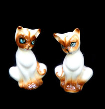 Load image into Gallery viewer, Vintage china pair of Siamese cat salt and pepper shakers pots
