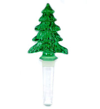 Load image into Gallery viewer, Vintage MIKASA Austria crystal green Christmas tree bottle stopper in box
