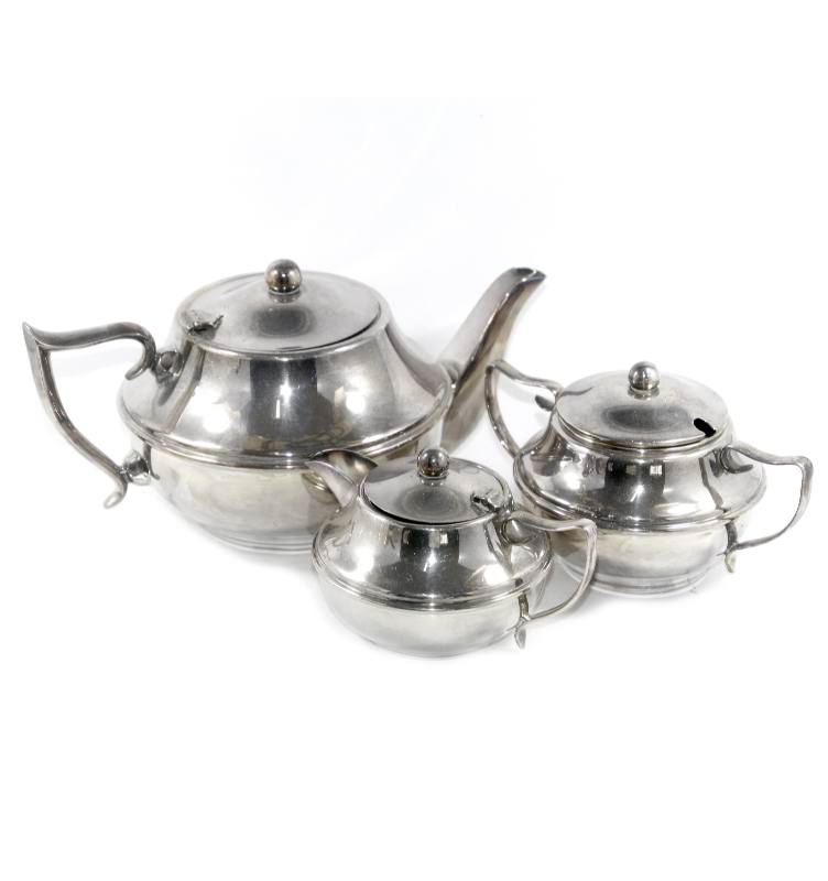 Vintage Anniversary EPNS A1 3 pc tea set including teapot sugar bowl & jug