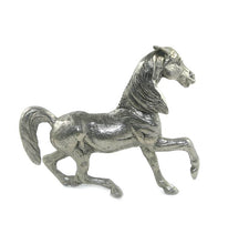 Load image into Gallery viewer, Vintage heavy white metal prancing horse figurine
