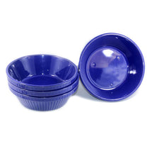 Load image into Gallery viewer, Vintage set of 4 cobalt blue glazed English large stoneware bowls

