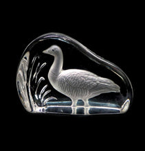 Load image into Gallery viewer, Vintage heavy crystal goose paperweight
