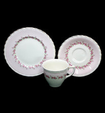 Load image into Gallery viewer, Vintage Myott Staffordshire England pretty pink roses teacup trio set
