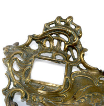 Load image into Gallery viewer, Vintage solid brass ornate art nouveau inkwell stand
