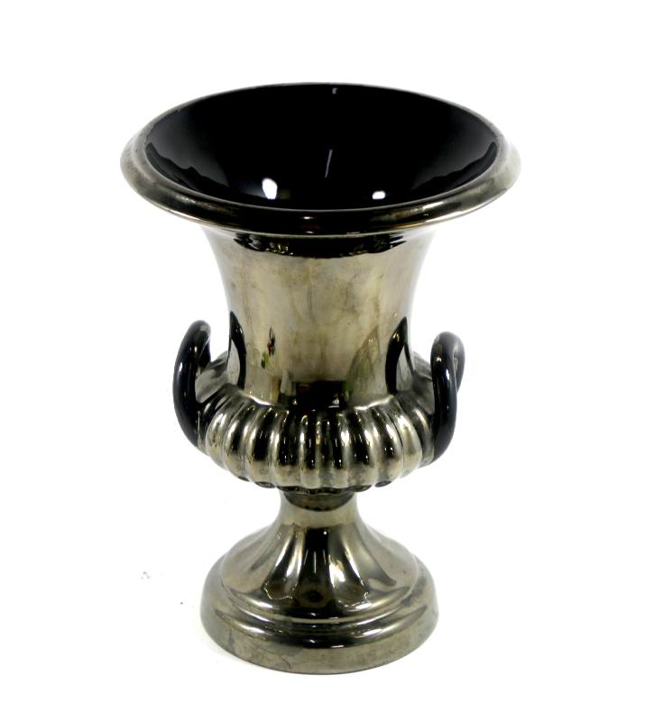 Vintage Beswick England large black metallic look pottery urn vase