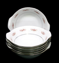 Load image into Gallery viewer, Vintage Noritake GLENAIRE pretty set of 6 pink roses &amp; lace soup bowls
