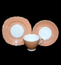 Load image into Gallery viewer, Vintage Colclough England peach 5 person tea set 18 pieces trios cake plate etc
