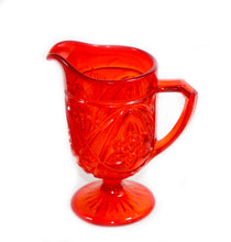 Load image into Gallery viewer, Vintage rare RED depression glass HOBSTAR pattern bowl &amp; jug
