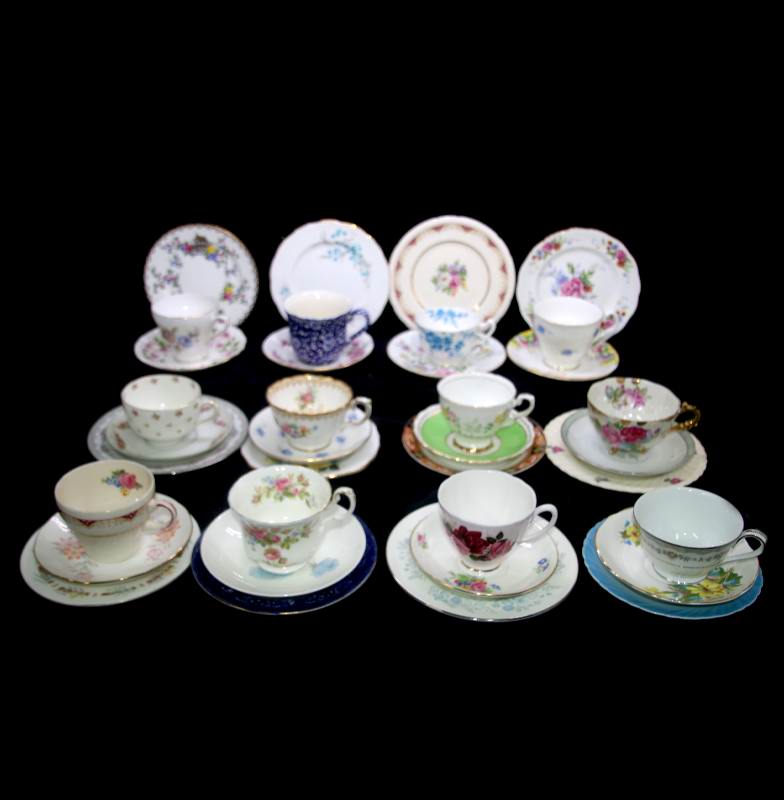 Vintage 65 piece MAD HATTERS instant tea party trios teacups spoons forks etc etc