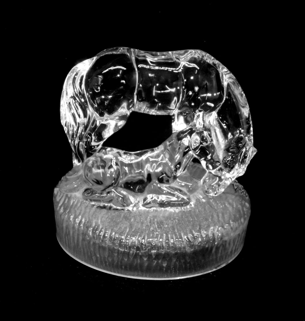 Vintage cute RCR Crystal ITALY large horse and foal heavy ornament figurine