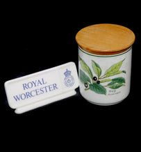 Load image into Gallery viewer, Vintage Royal Worcester Herbs BAY wooden lid with airtight seal canister
