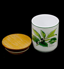 Load image into Gallery viewer, Vintage Royal Worcester Herbs BAY wooden lid with airtight seal canister
