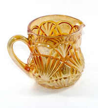Load image into Gallery viewer, Vintage JOSEF RINDSKOPF FANS large marigold lustre carnival glass milk jug
