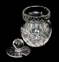 Load image into Gallery viewer, Vintage stunning cut crystal star design lidded jam pot with hole for spoon
