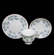 Load image into Gallery viewer, Vintage Queen Anne ENGLAND Sonata Forget Me Not teacup trio set
