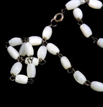Load image into Gallery viewer, Vintage pretty bird dove mother of pearl beaded lustre necklace
