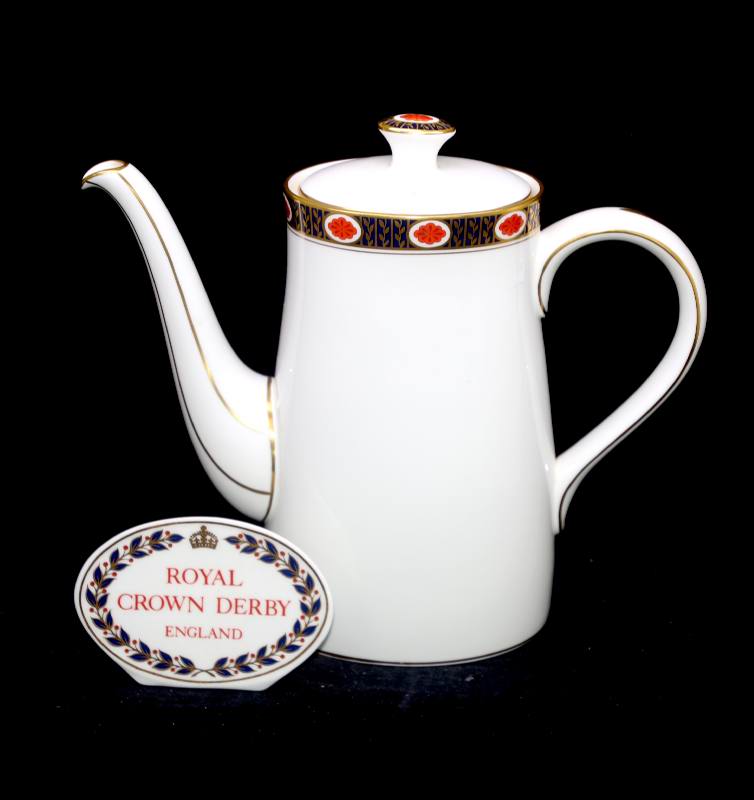 Vintage Royal Crown Derby ENGLAND bone china Ambassador large coffee pot