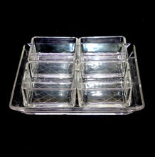 Load image into Gallery viewer, Vintage HOYA quality CORDIAL GLASS 4 bowl &amp; tray dip serving set in box
