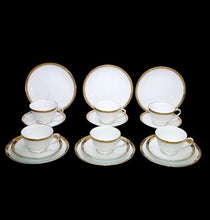 Load image into Gallery viewer, Vintage NORITAKE ASHLEY Japan bone china set of 6 white &amp; gold classy trios
