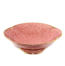 Load image into Gallery viewer, Vintage large Royal Winton England speckled pink rose fluted pedestal bowl
