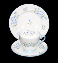 Load image into Gallery viewer, Vintage SHELLEY England BLUE ROCK pastel blue trim pretty teacup trio set
