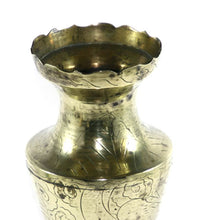 Load image into Gallery viewer, Vintage pretty ornate etched brass tall vase
