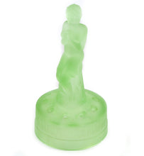 Load image into Gallery viewer, Vintage SOWERBY satin frosted green glass nude flower frog centrepiece lady
