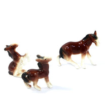 Load image into Gallery viewer, Vintage set of 3 sweet china horses and foals ornaments figurines
