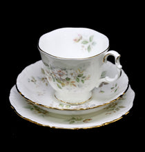 Load image into Gallery viewer, Vintage Royal Albert England HAWORTH pretty white roses teacup trio
