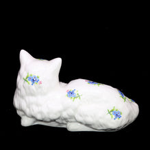 Load image into Gallery viewer, Vintage JB JONES England bone china cat with forget me nots figurine ornament
