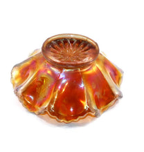 Load image into Gallery viewer, Vintage pretty marigold lustre carnival glass small ruffle bowl
