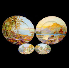Load image into Gallery viewer, Vintage group of 4 beautifully hand-painted art plates - 2 large, 2 small
