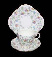 Load image into Gallery viewer, Vintage GRAFTON England bone china floral chintz teacup trio set
