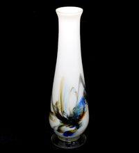 Load image into Gallery viewer, Vintage stunning Swedish white &amp; swirl tall art glass vase
