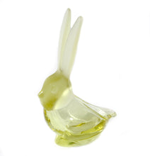 Load image into Gallery viewer, Vintage mid century yellow clear &amp; satin glass long eared rabbit bowl
