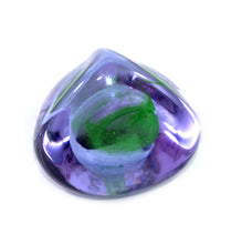 Load image into Gallery viewer, Vintage Caithness Scotland green &amp; purple PEBBLE paperweight
