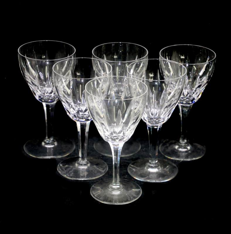 Vintage set of 6 beautifully sparkly crystal large sherry or port glasses