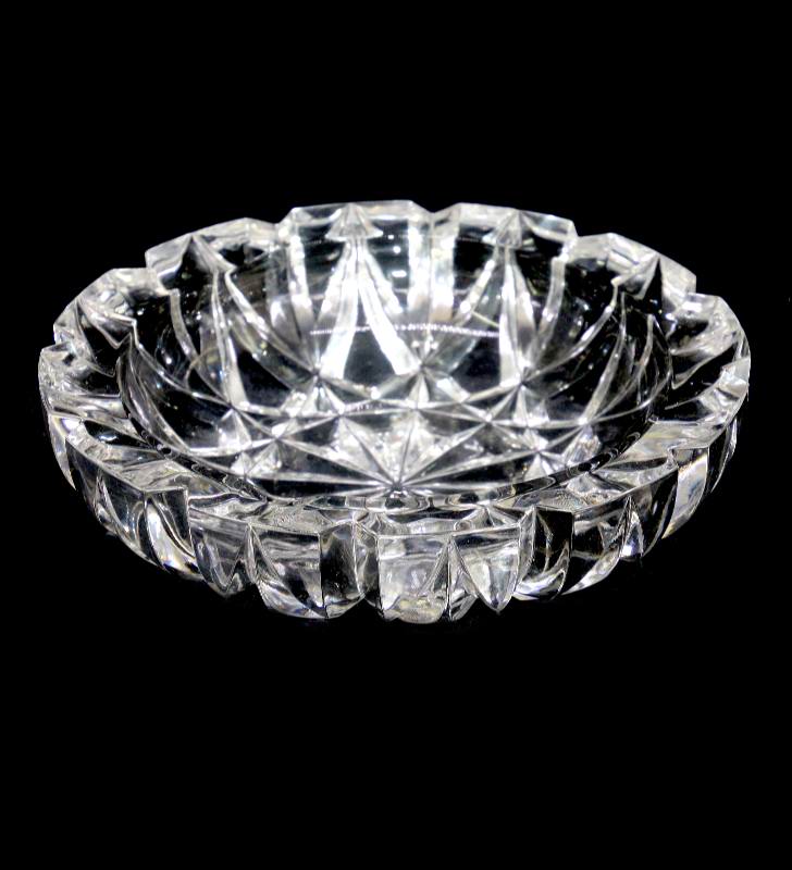Vintage stunning sparkly solid crystal heavy nut or snack bowl