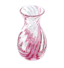 Load image into Gallery viewer, Vintage CAITHNESS Scotland pretty pink &amp; clear swirl crystal glass vase
