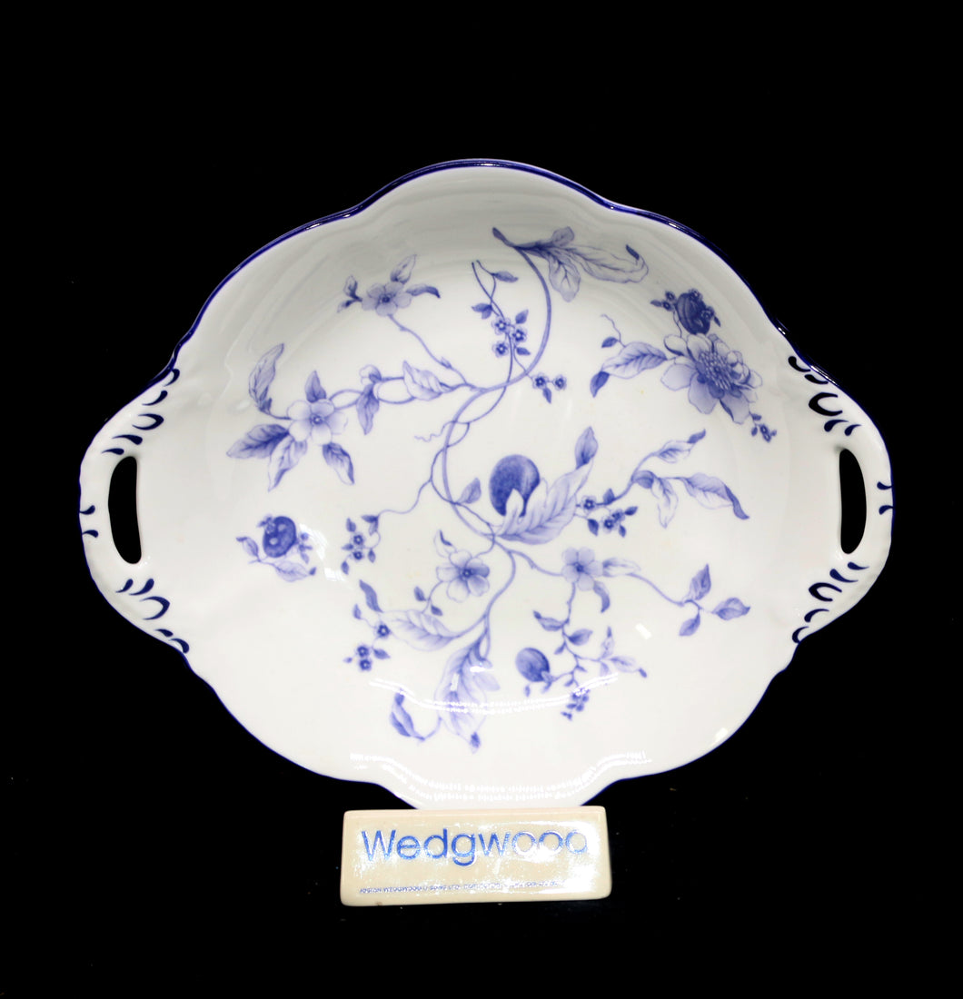 Vintage WEDGWOOD England BLUE PLUM Celebration two handled bowl