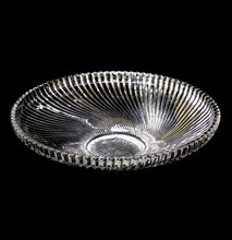 Load image into Gallery viewer, Vintage French large sun rays sparkly glass fruit bowl - STUNNER!
