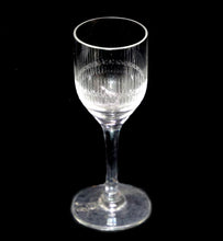Load image into Gallery viewer, Antique set of 10 engraved fine crystal stemmed liqueur glasses
