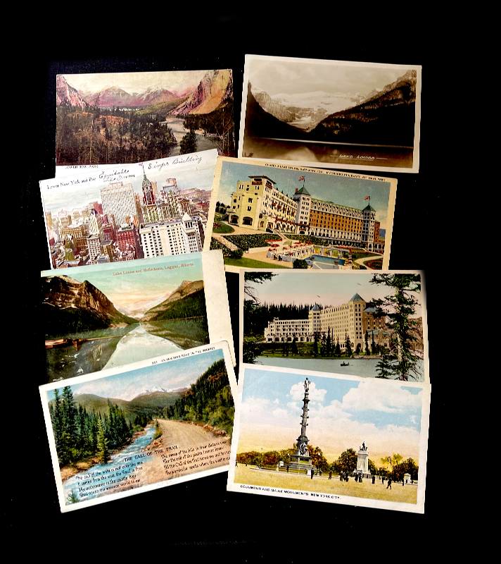Vintage group of 13 1920s 1930s 1940s postcards of US & Canada