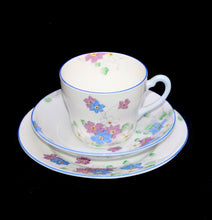 Load image into Gallery viewer, Vintage COLCLOUGH blue floral handpainted tea set for 2 inc trios jug bowl plates
