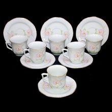 Load image into Gallery viewer, Vintage LILING China 6 person demitasse coffee cups &amp; saucers set
