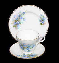 Load image into Gallery viewer, Vintage CROWN TRENT England bone china blue floral teacup trio
