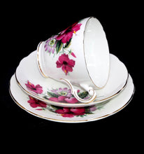 Load image into Gallery viewer, Vintage REGENCY England bone china pretty floral teacup trio
